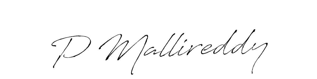 Design your own signature with our free online signature maker. With this signature software, you can create a handwritten (Antro_Vectra) signature for name P Mallireddy. P Mallireddy signature style 6 images and pictures png