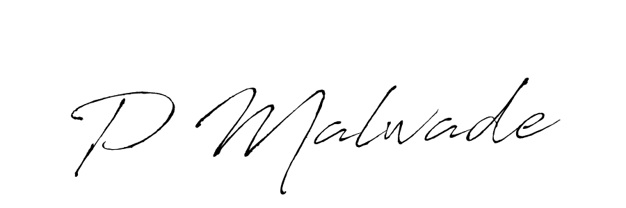 Design your own signature with our free online signature maker. With this signature software, you can create a handwritten (Antro_Vectra) signature for name P Malwade. P Malwade signature style 6 images and pictures png