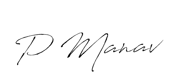 Use a signature maker to create a handwritten signature online. With this signature software, you can design (Antro_Vectra) your own signature for name P Manav. P Manav signature style 6 images and pictures png