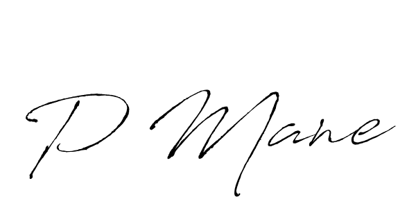 Make a beautiful signature design for name P Mane. With this signature (Antro_Vectra) style, you can create a handwritten signature for free. P Mane signature style 6 images and pictures png