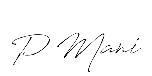 How to make P Mani name signature. Use Antro_Vectra style for creating short signs online. This is the latest handwritten sign. P Mani signature style 6 images and pictures png
