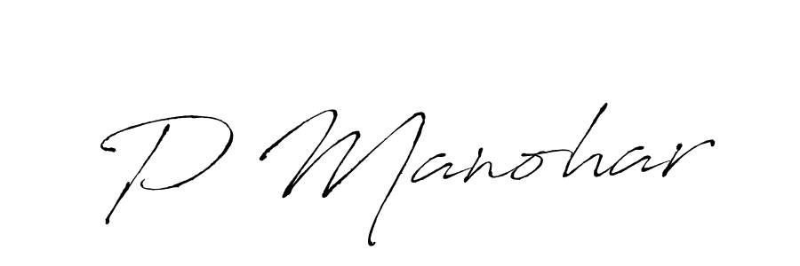 P Manohar stylish signature style. Best Handwritten Sign (Antro_Vectra) for my name. Handwritten Signature Collection Ideas for my name P Manohar. P Manohar signature style 6 images and pictures png