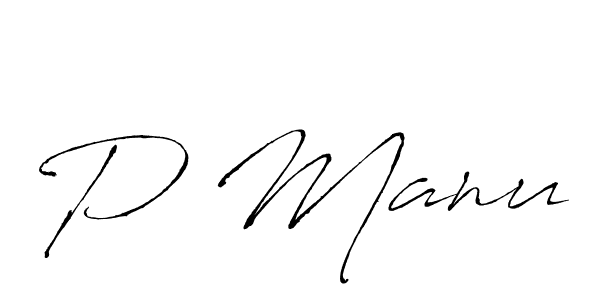 How to make P Manu signature? Antro_Vectra is a professional autograph style. Create handwritten signature for P Manu name. P Manu signature style 6 images and pictures png