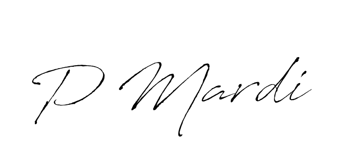 How to make P Mardi name signature. Use Antro_Vectra style for creating short signs online. This is the latest handwritten sign. P Mardi signature style 6 images and pictures png