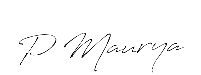 Make a beautiful signature design for name P Maurya. With this signature (Antro_Vectra) style, you can create a handwritten signature for free. P Maurya signature style 6 images and pictures png