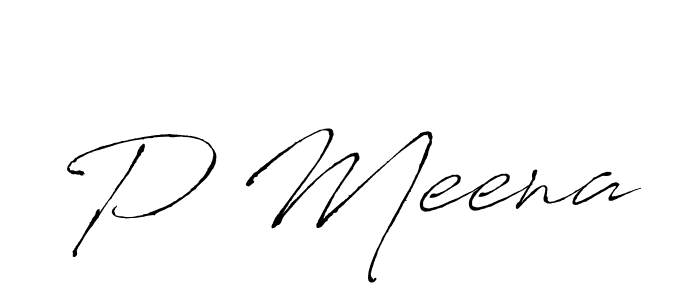 Make a beautiful signature design for name P Meena. With this signature (Antro_Vectra) style, you can create a handwritten signature for free. P Meena signature style 6 images and pictures png