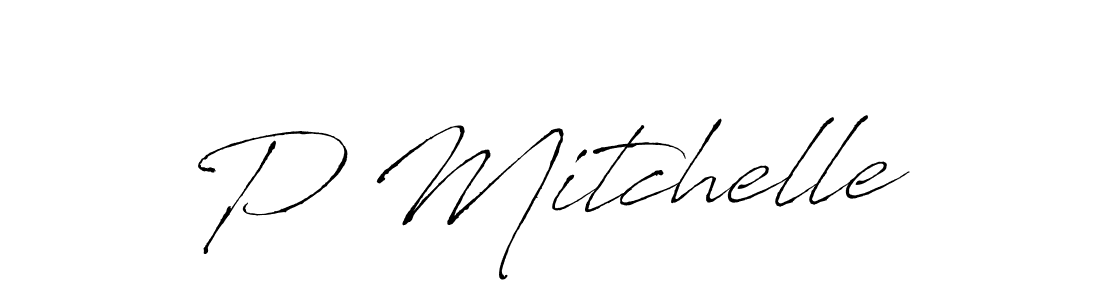 Design your own signature with our free online signature maker. With this signature software, you can create a handwritten (Antro_Vectra) signature for name P Mitchelle. P Mitchelle signature style 6 images and pictures png