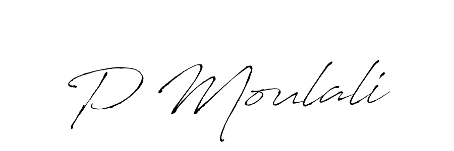 Also we have P Moulali name is the best signature style. Create professional handwritten signature collection using Antro_Vectra autograph style. P Moulali signature style 6 images and pictures png