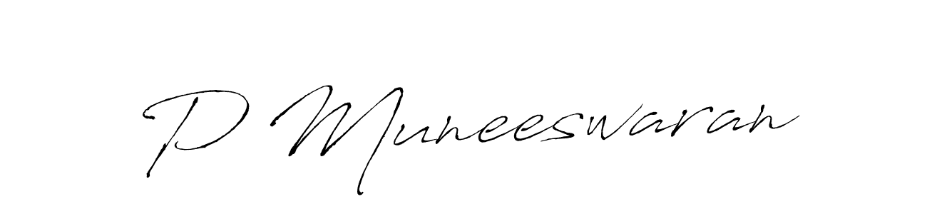 Make a beautiful signature design for name P Muneeswaran. With this signature (Antro_Vectra) style, you can create a handwritten signature for free. P Muneeswaran signature style 6 images and pictures png