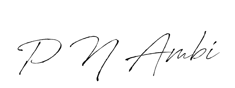 The best way (Antro_Vectra) to make a short signature is to pick only two or three words in your name. The name P N Ambi include a total of six letters. For converting this name. P N Ambi signature style 6 images and pictures png