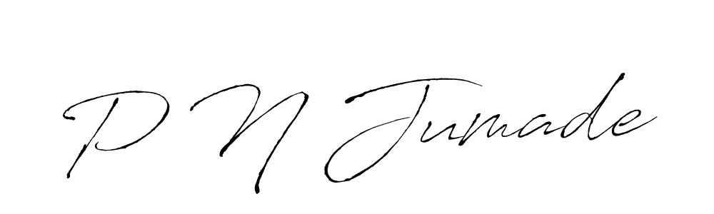 P N Jumade stylish signature style. Best Handwritten Sign (Antro_Vectra) for my name. Handwritten Signature Collection Ideas for my name P N Jumade. P N Jumade signature style 6 images and pictures png