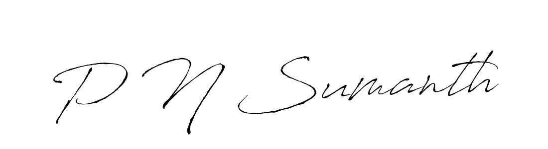 Make a beautiful signature design for name P N Sumanth. With this signature (Antro_Vectra) style, you can create a handwritten signature for free. P N Sumanth signature style 6 images and pictures png