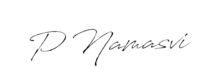 The best way (Antro_Vectra) to make a short signature is to pick only two or three words in your name. The name P Namasvi include a total of six letters. For converting this name. P Namasvi signature style 6 images and pictures png