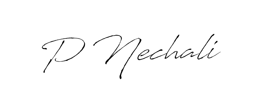 P Nechali stylish signature style. Best Handwritten Sign (Antro_Vectra) for my name. Handwritten Signature Collection Ideas for my name P Nechali. P Nechali signature style 6 images and pictures png