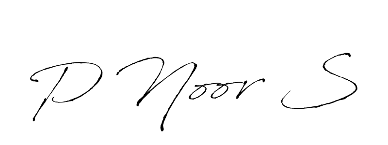 How to make P Noor S name signature. Use Antro_Vectra style for creating short signs online. This is the latest handwritten sign. P Noor S signature style 6 images and pictures png