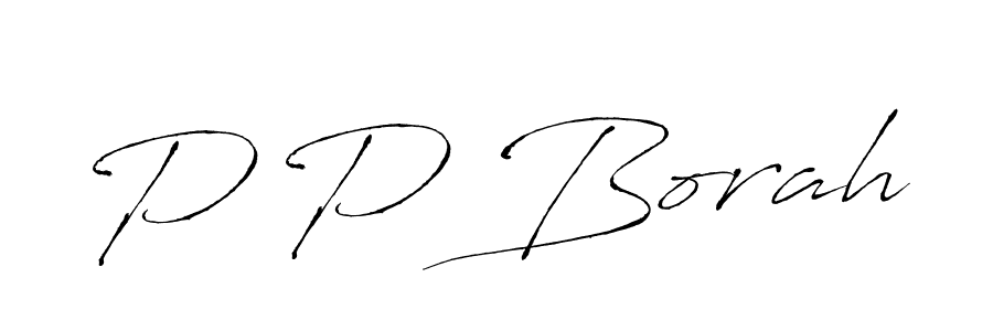 P P Borah stylish signature style. Best Handwritten Sign (Antro_Vectra) for my name. Handwritten Signature Collection Ideas for my name P P Borah. P P Borah signature style 6 images and pictures png