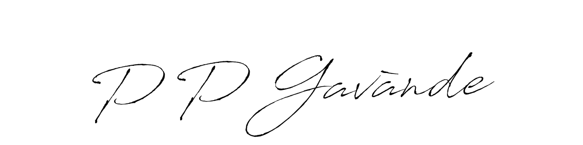 P P Gavànde stylish signature style. Best Handwritten Sign (Antro_Vectra) for my name. Handwritten Signature Collection Ideas for my name P P Gavànde. P P Gavànde signature style 6 images and pictures png