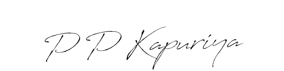 Also we have P P Kapuriya name is the best signature style. Create professional handwritten signature collection using Antro_Vectra autograph style. P P Kapuriya signature style 6 images and pictures png