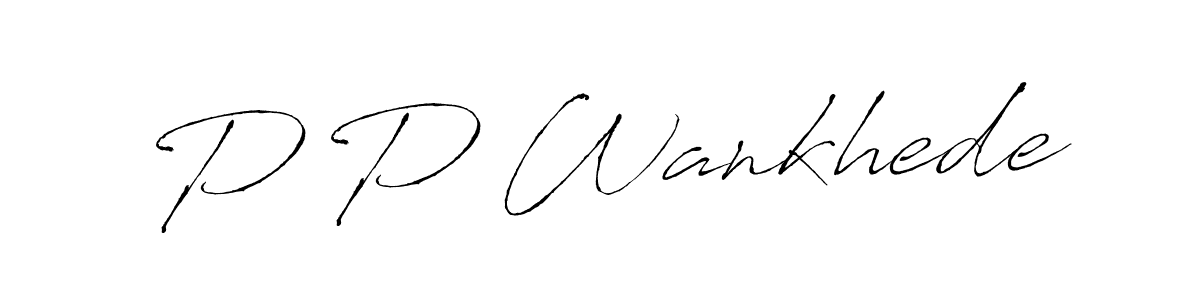 Make a beautiful signature design for name P P Wankhede. With this signature (Antro_Vectra) style, you can create a handwritten signature for free. P P Wankhede signature style 6 images and pictures png
