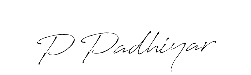 The best way (Antro_Vectra) to make a short signature is to pick only two or three words in your name. The name P Padhiyar include a total of six letters. For converting this name. P Padhiyar signature style 6 images and pictures png