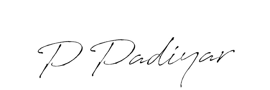 P Padiyar stylish signature style. Best Handwritten Sign (Antro_Vectra) for my name. Handwritten Signature Collection Ideas for my name P Padiyar. P Padiyar signature style 6 images and pictures png