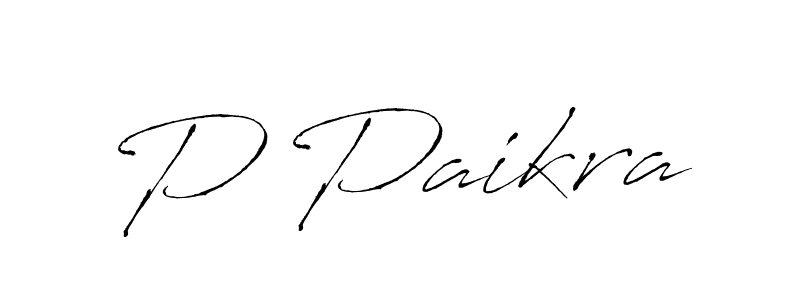 Use a signature maker to create a handwritten signature online. With this signature software, you can design (Antro_Vectra) your own signature for name P Paikra. P Paikra signature style 6 images and pictures png