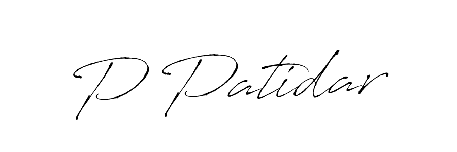 P Patidar stylish signature style. Best Handwritten Sign (Antro_Vectra) for my name. Handwritten Signature Collection Ideas for my name P Patidar. P Patidar signature style 6 images and pictures png