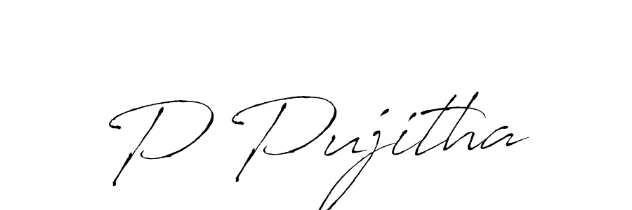 How to make P Pujitha signature? Antro_Vectra is a professional autograph style. Create handwritten signature for P Pujitha name. P Pujitha signature style 6 images and pictures png