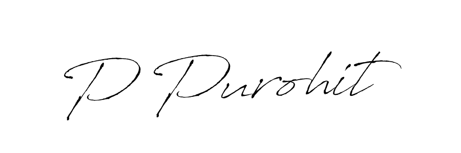 P Purohit stylish signature style. Best Handwritten Sign (Antro_Vectra) for my name. Handwritten Signature Collection Ideas for my name P Purohit. P Purohit signature style 6 images and pictures png