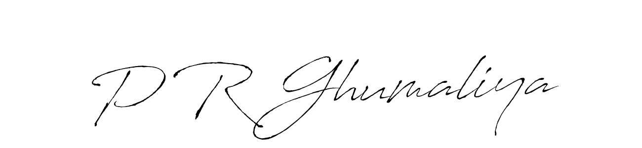 Also we have P R Ghumaliya name is the best signature style. Create professional handwritten signature collection using Antro_Vectra autograph style. P R Ghumaliya signature style 6 images and pictures png
