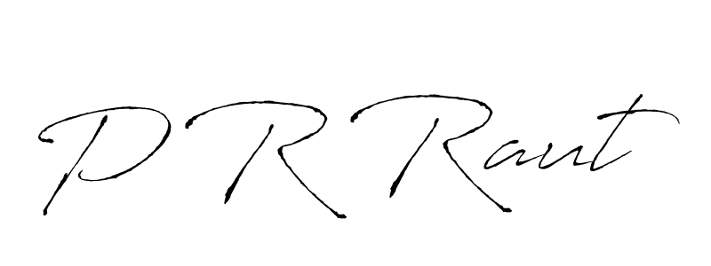The best way (Antro_Vectra) to make a short signature is to pick only two or three words in your name. The name P R Raut include a total of six letters. For converting this name. P R Raut signature style 6 images and pictures png