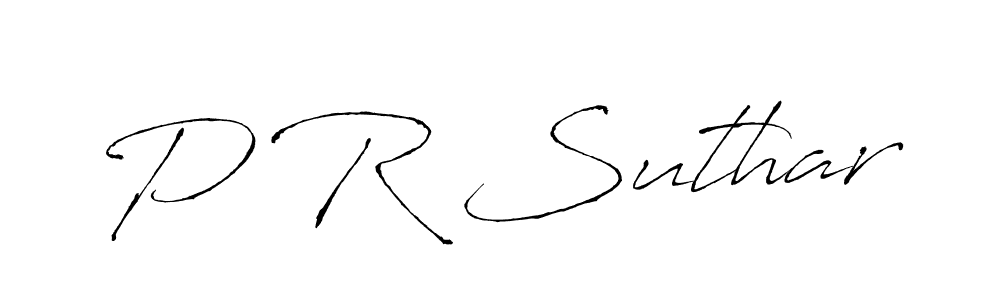 Use a signature maker to create a handwritten signature online. With this signature software, you can design (Antro_Vectra) your own signature for name P R Suthar. P R Suthar signature style 6 images and pictures png