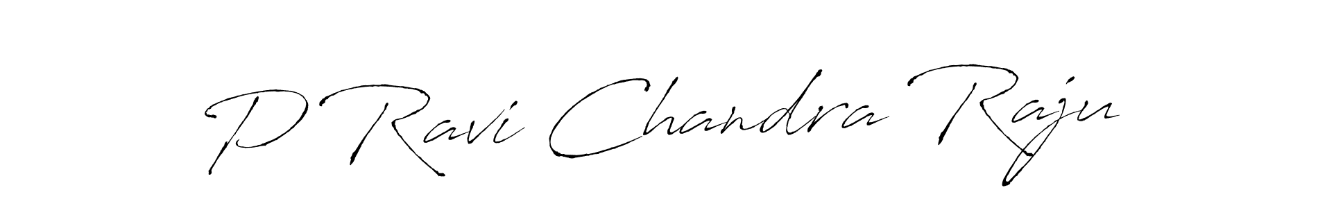How to make P Ravi Chandra Raju name signature. Use Antro_Vectra style for creating short signs online. This is the latest handwritten sign. P Ravi Chandra Raju signature style 6 images and pictures png
