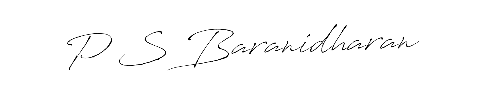 How to make P S Baranidharan name signature. Use Antro_Vectra style for creating short signs online. This is the latest handwritten sign. P S Baranidharan signature style 6 images and pictures png