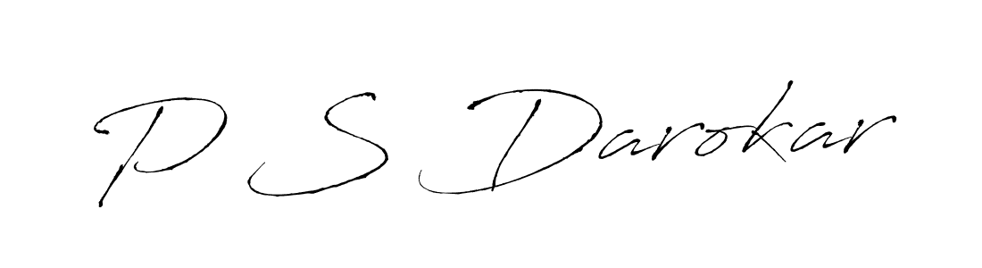 How to make P S Darokar name signature. Use Antro_Vectra style for creating short signs online. This is the latest handwritten sign. P S Darokar signature style 6 images and pictures png