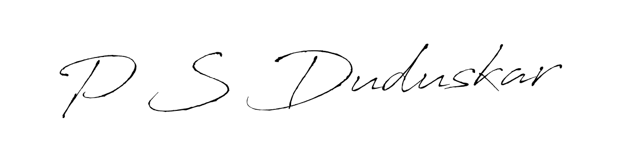 Make a beautiful signature design for name P S Duduskar. Use this online signature maker to create a handwritten signature for free. P S Duduskar signature style 6 images and pictures png