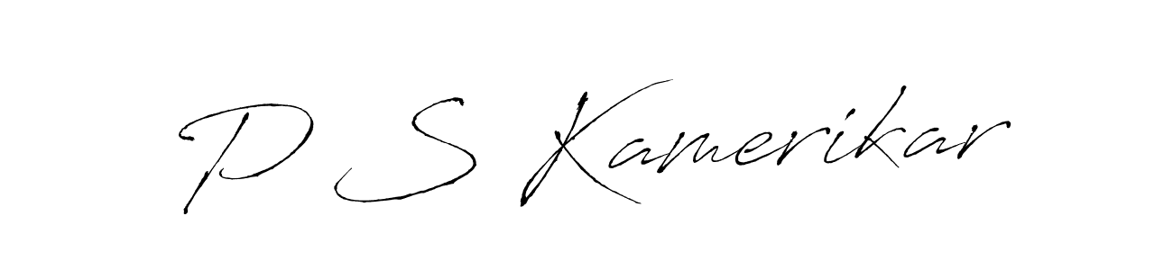 Also we have P S Kamerikar name is the best signature style. Create professional handwritten signature collection using Antro_Vectra autograph style. P S Kamerikar signature style 6 images and pictures png