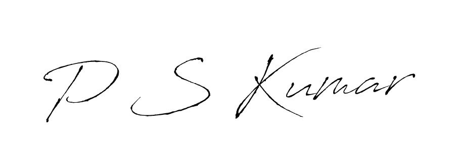 Design your own signature with our free online signature maker. With this signature software, you can create a handwritten (Antro_Vectra) signature for name P S Kumar. P S Kumar signature style 6 images and pictures png