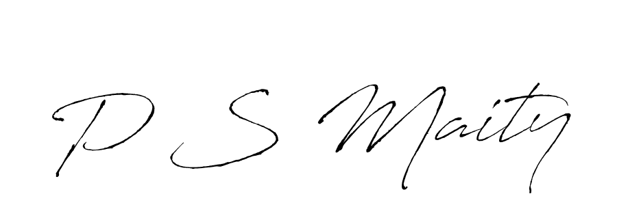 Make a beautiful signature design for name P S Maity. With this signature (Antro_Vectra) style, you can create a handwritten signature for free. P S Maity signature style 6 images and pictures png