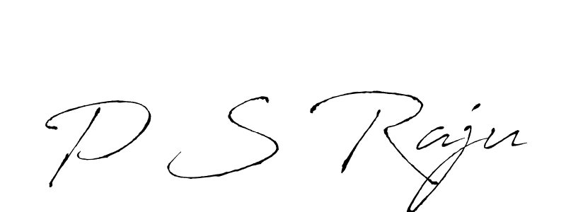 P S Raju stylish signature style. Best Handwritten Sign (Antro_Vectra) for my name. Handwritten Signature Collection Ideas for my name P S Raju. P S Raju signature style 6 images and pictures png