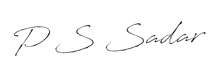 Make a beautiful signature design for name P S Sadar. With this signature (Antro_Vectra) style, you can create a handwritten signature for free. P S Sadar signature style 6 images and pictures png