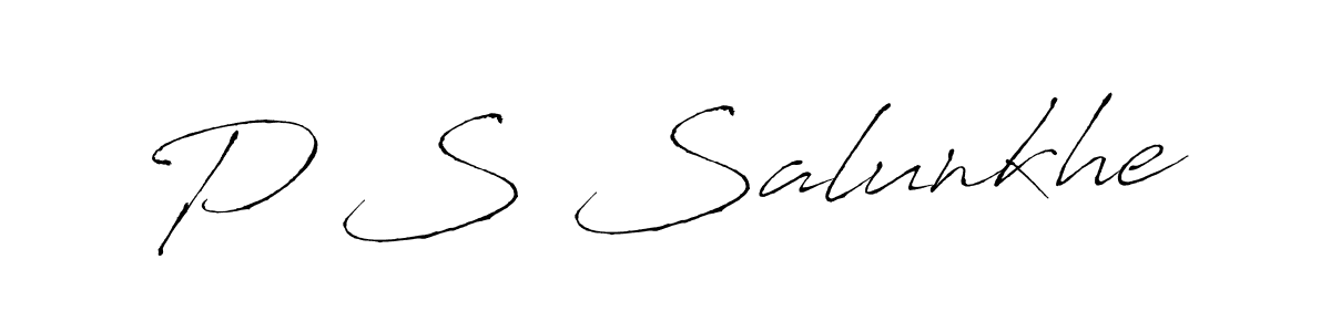 Make a beautiful signature design for name P S Salunkhe. With this signature (Antro_Vectra) style, you can create a handwritten signature for free. P S Salunkhe signature style 6 images and pictures png