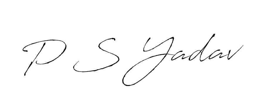 Design your own signature with our free online signature maker. With this signature software, you can create a handwritten (Antro_Vectra) signature for name P S Yadav. P S Yadav signature style 6 images and pictures png