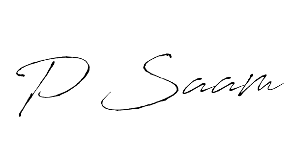 The best way (Antro_Vectra) to make a short signature is to pick only two or three words in your name. The name P Saam include a total of six letters. For converting this name. P Saam signature style 6 images and pictures png