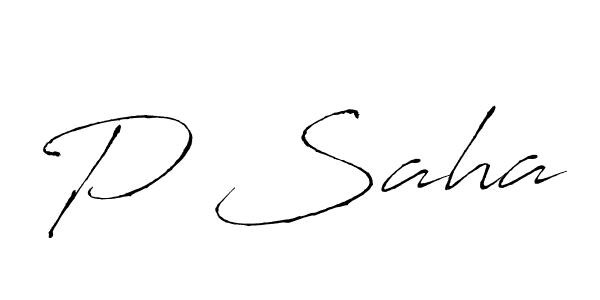 Design your own signature with our free online signature maker. With this signature software, you can create a handwritten (Antro_Vectra) signature for name P Saha. P Saha signature style 6 images and pictures png