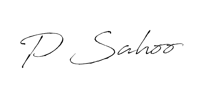 How to make P Sahoo name signature. Use Antro_Vectra style for creating short signs online. This is the latest handwritten sign. P Sahoo signature style 6 images and pictures png