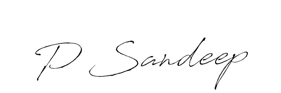 The best way (Antro_Vectra) to make a short signature is to pick only two or three words in your name. The name P Sandeep include a total of six letters. For converting this name. P Sandeep signature style 6 images and pictures png