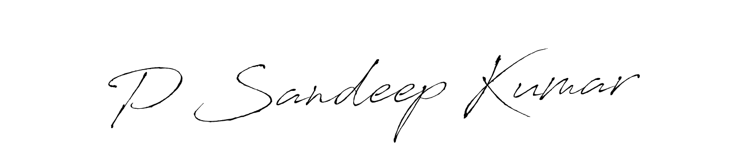 Create a beautiful signature design for name P Sandeep Kumar. With this signature (Antro_Vectra) fonts, you can make a handwritten signature for free. P Sandeep Kumar signature style 6 images and pictures png