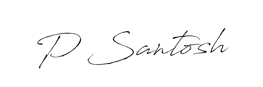 Create a beautiful signature design for name P Santosh. With this signature (Antro_Vectra) fonts, you can make a handwritten signature for free. P Santosh signature style 6 images and pictures png