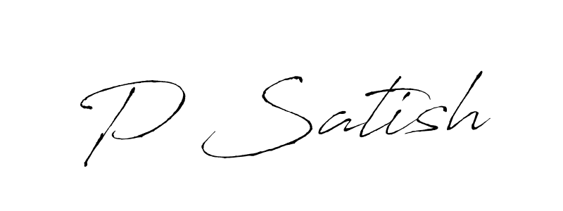 Design your own signature with our free online signature maker. With this signature software, you can create a handwritten (Antro_Vectra) signature for name P Satish. P Satish signature style 6 images and pictures png